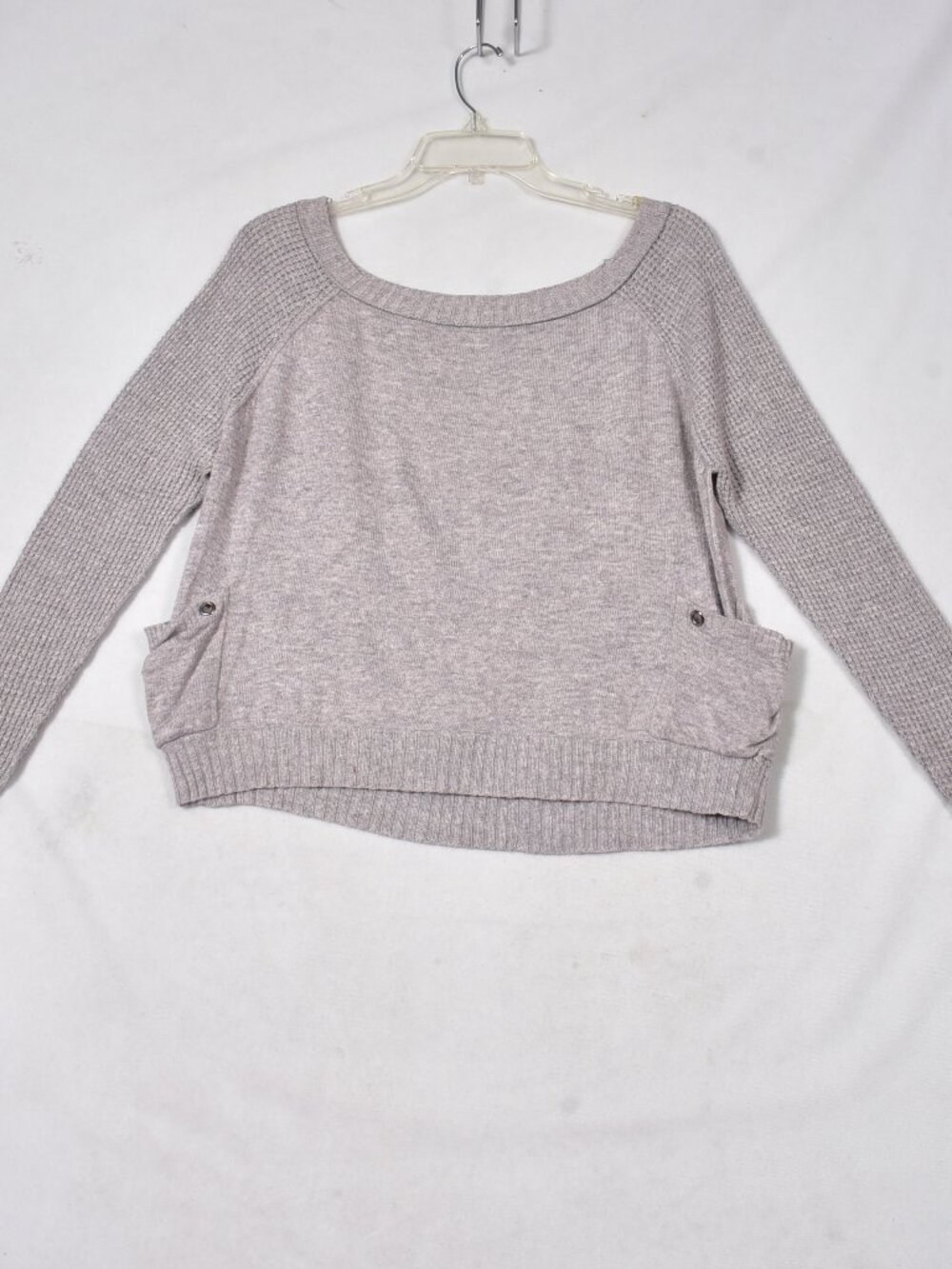 Costa Blanca Women's Sweater Gray Size Medium Side Pockets Long Sleeve